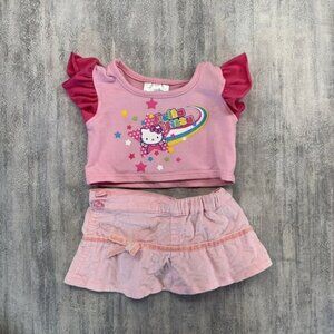 Build A Bear Sanrio Hello Kitty Pink Star Rainbow Outfit Pink Shirt Skirt Set